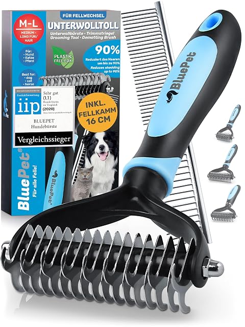 BluePet Unterwollbürste für Hunde und Katzen