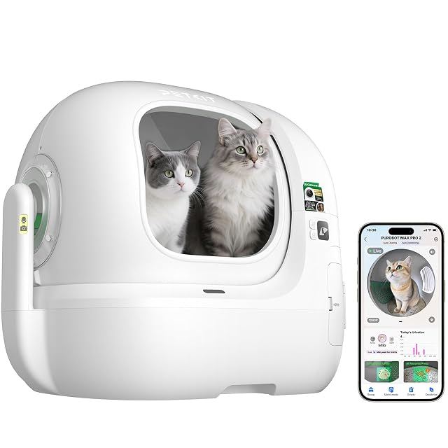 PETKIT PUROBOT Max Pro 2 selbstreinigende Katzentoilette mit KI-Kamera
