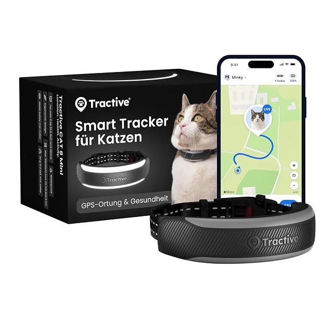 Tractive GPS Cat Mini Tracker mit integriertem Halsband